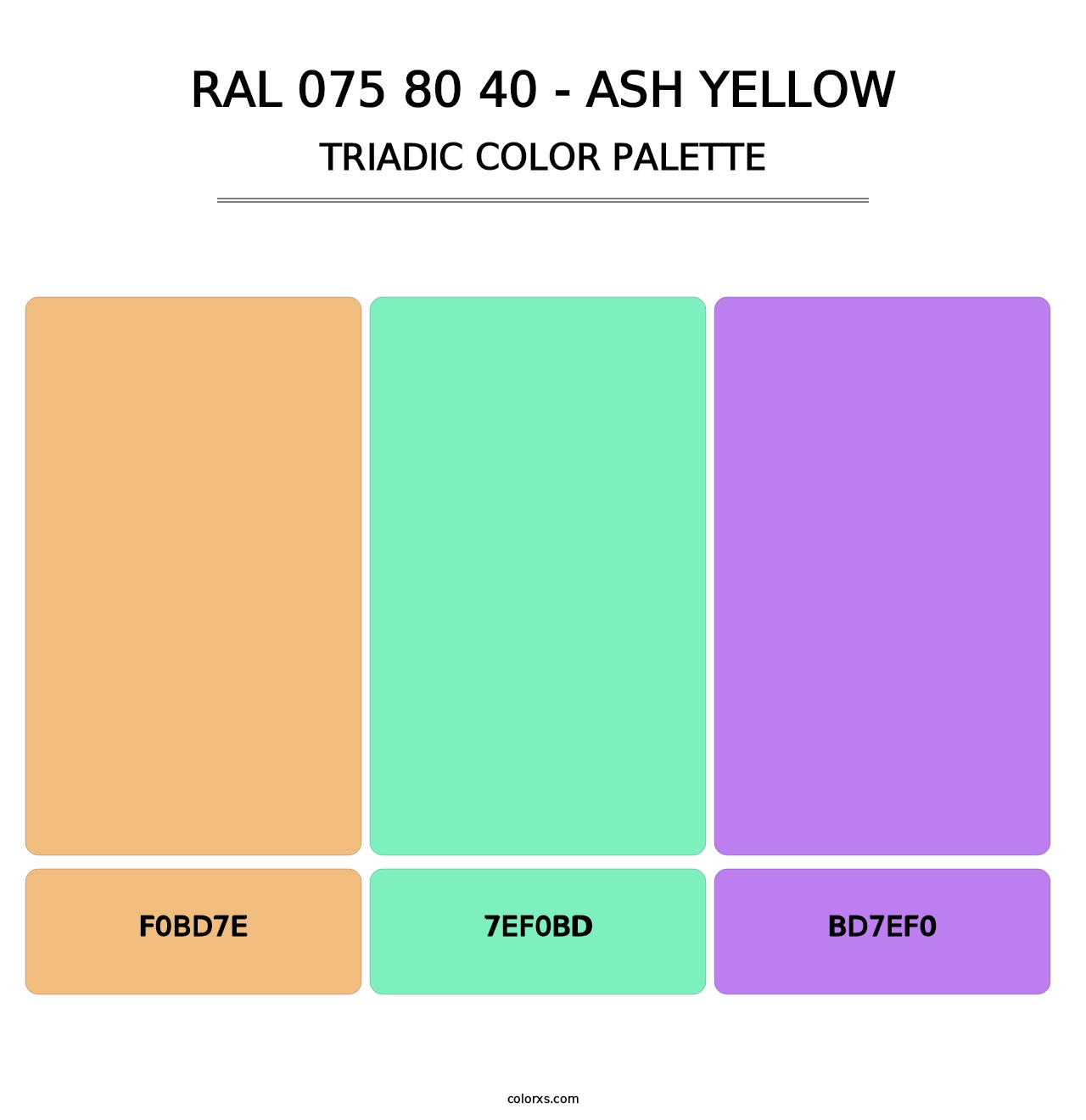 RAL 075 80 40 - Ash Yellow - Triadic Color Palette