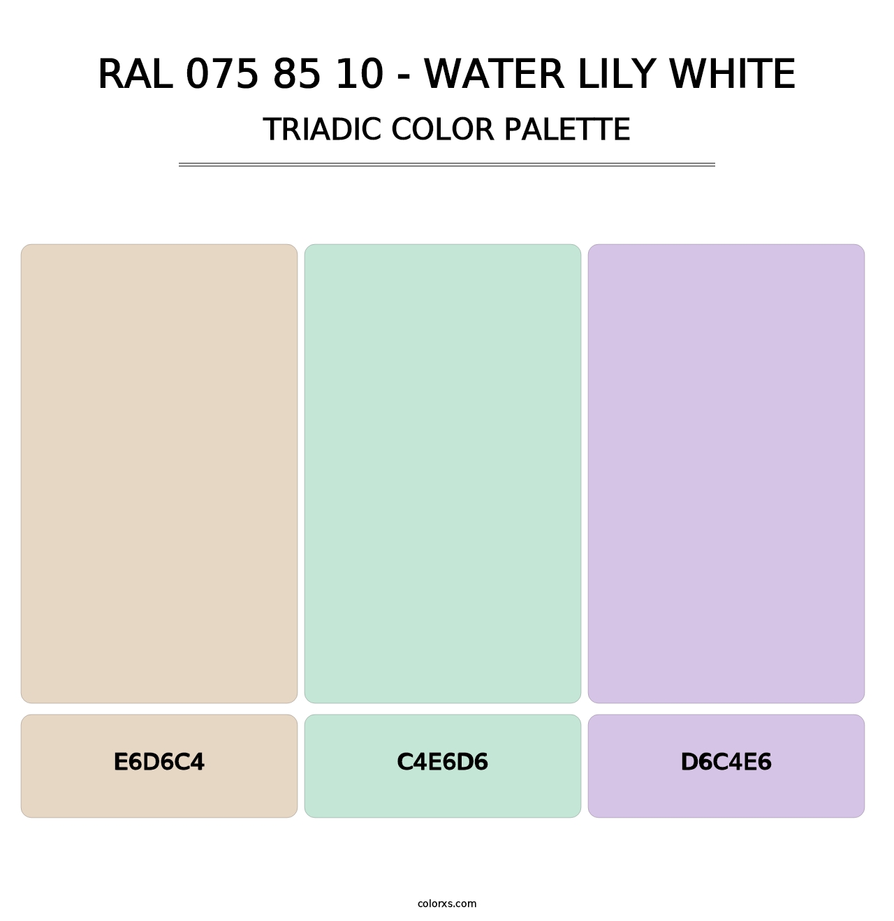 RAL 075 85 10 - Water Lily White - Triadic Color Palette