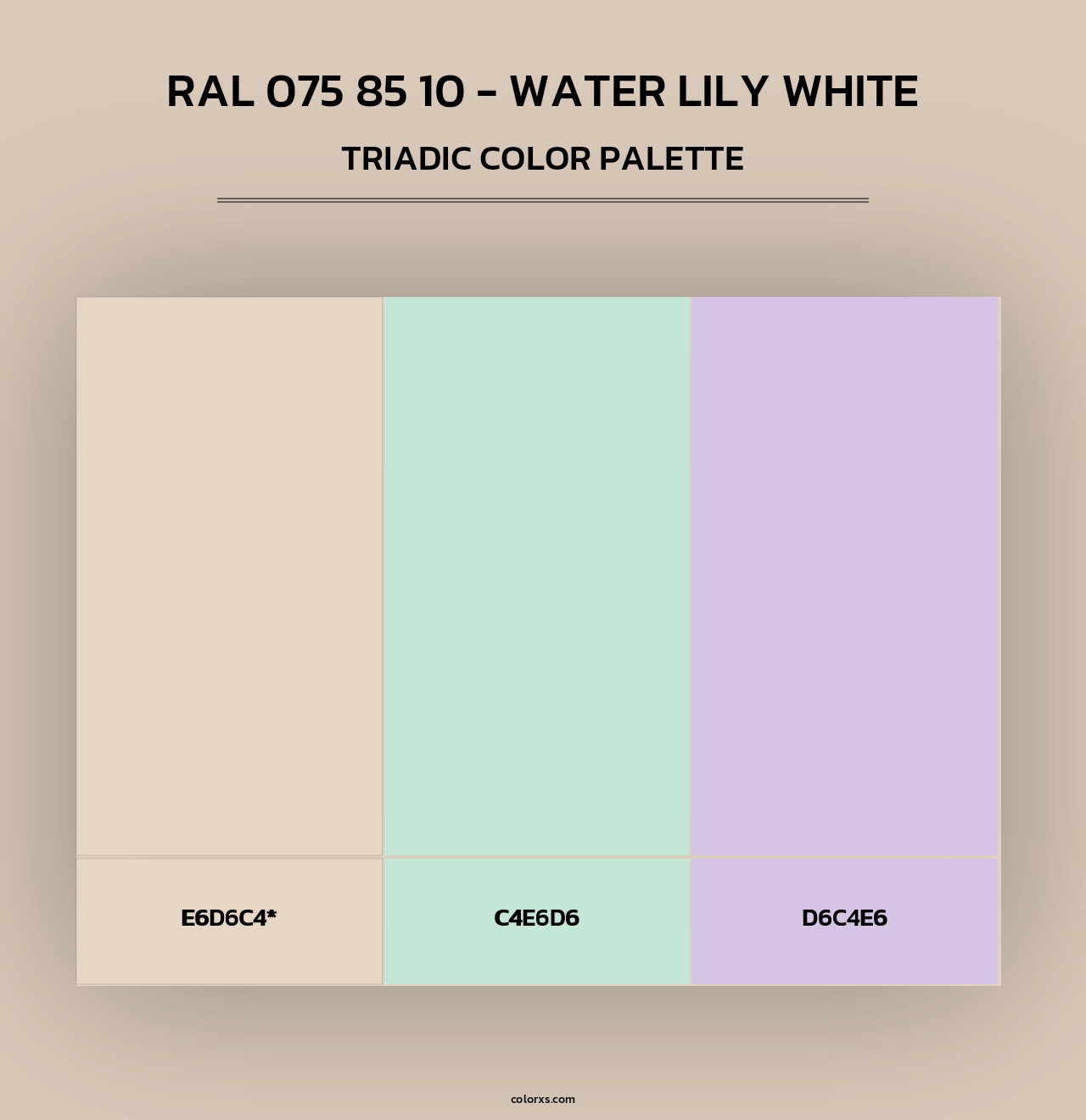 RAL 075 85 10 - Water Lily White - Triadic Color Palette