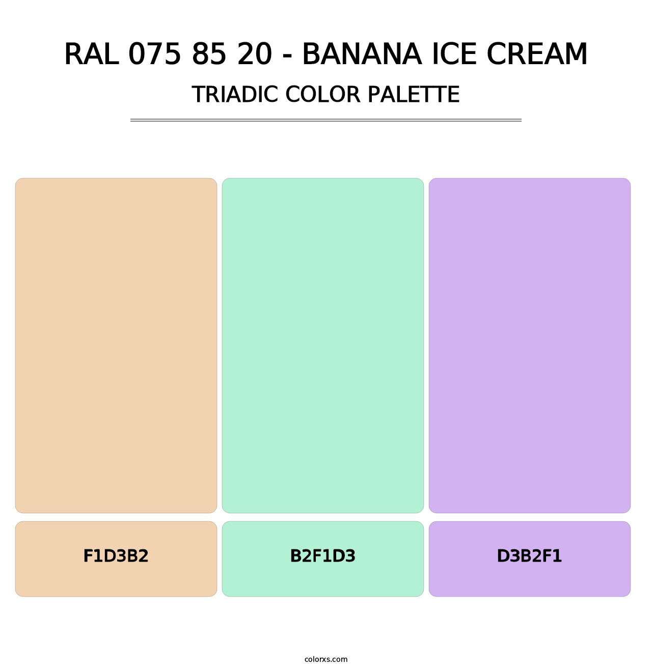 RAL 075 85 20 - Banana Ice Cream - Triadic Color Palette