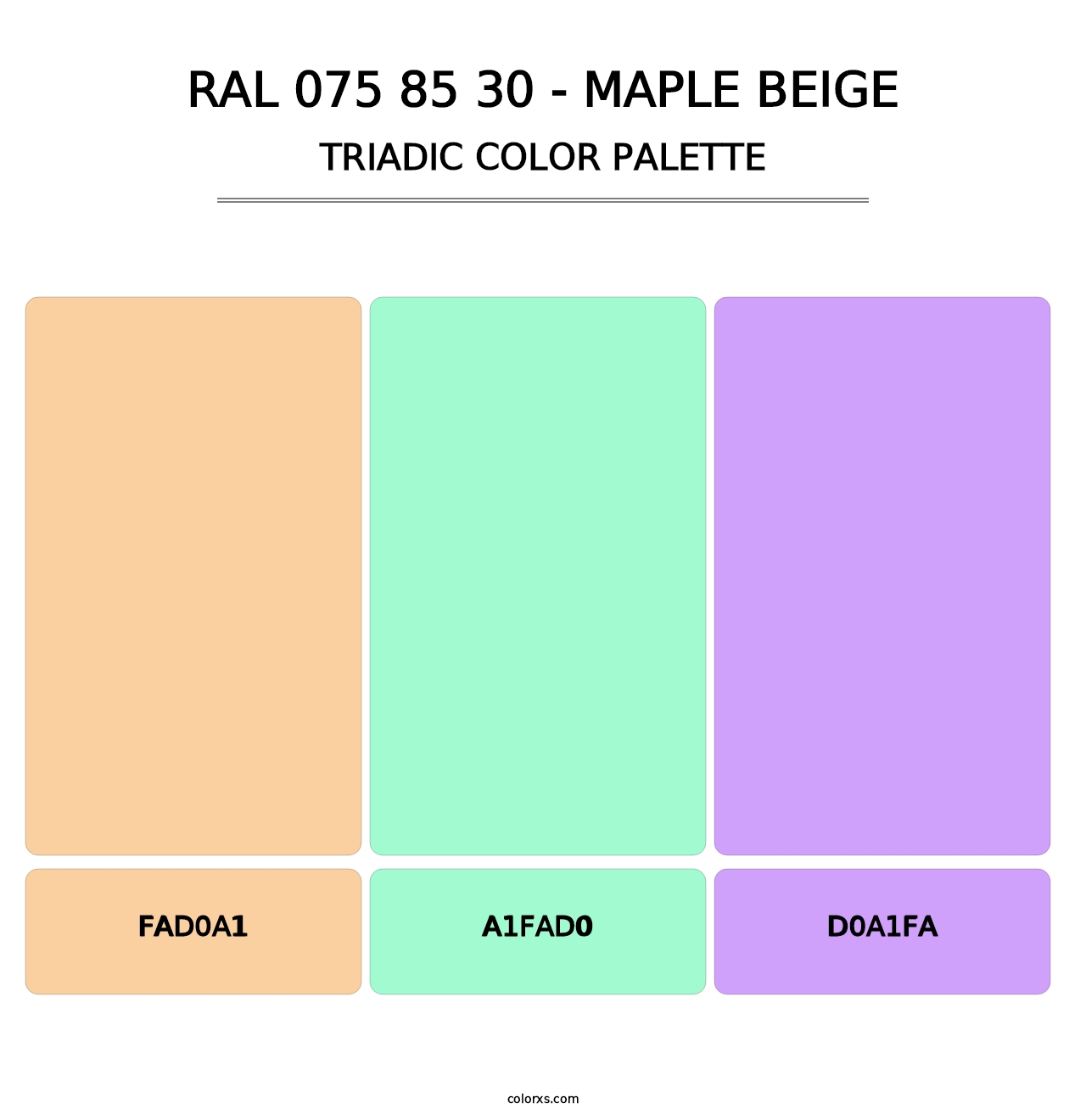 RAL 075 85 30 - Maple Beige - Triadic Color Palette