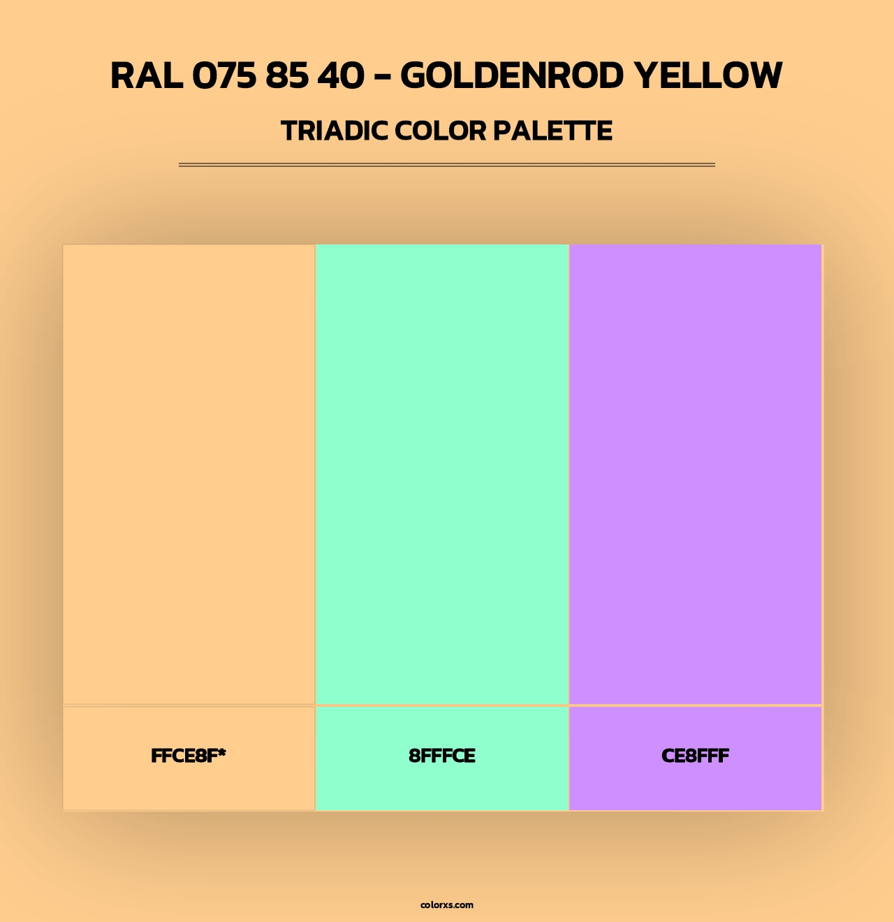 RAL 075 85 40 - Goldenrod Yellow - Triadic Color Palette