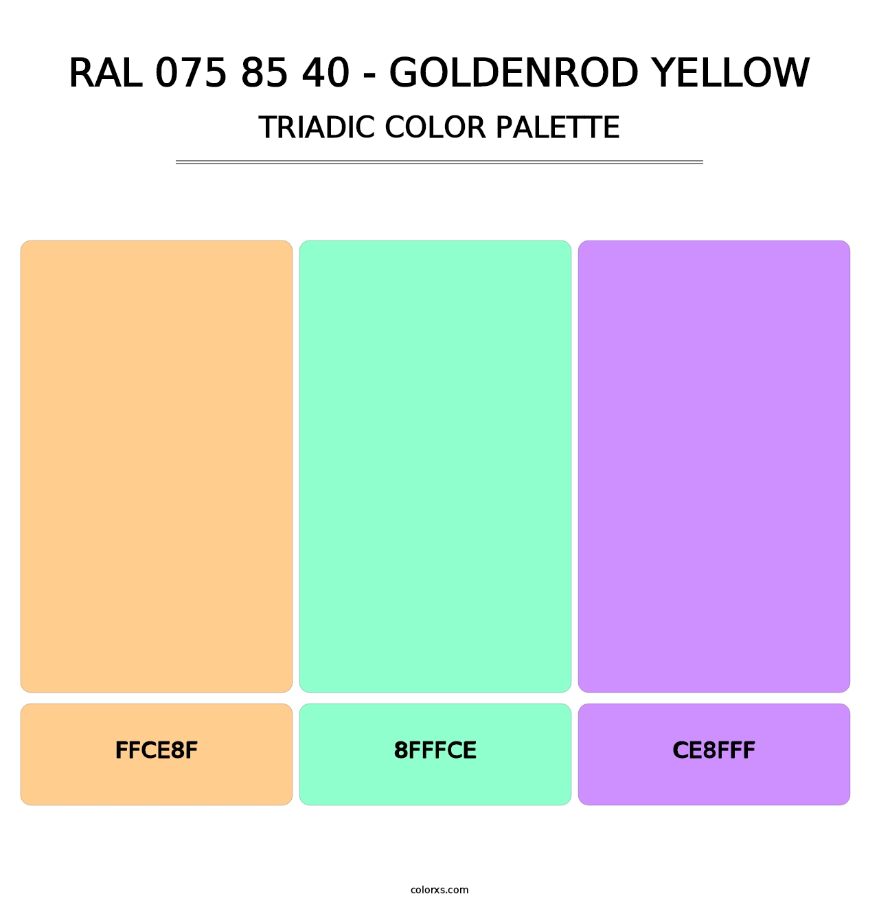 RAL 075 85 40 - Goldenrod Yellow - Triadic Color Palette