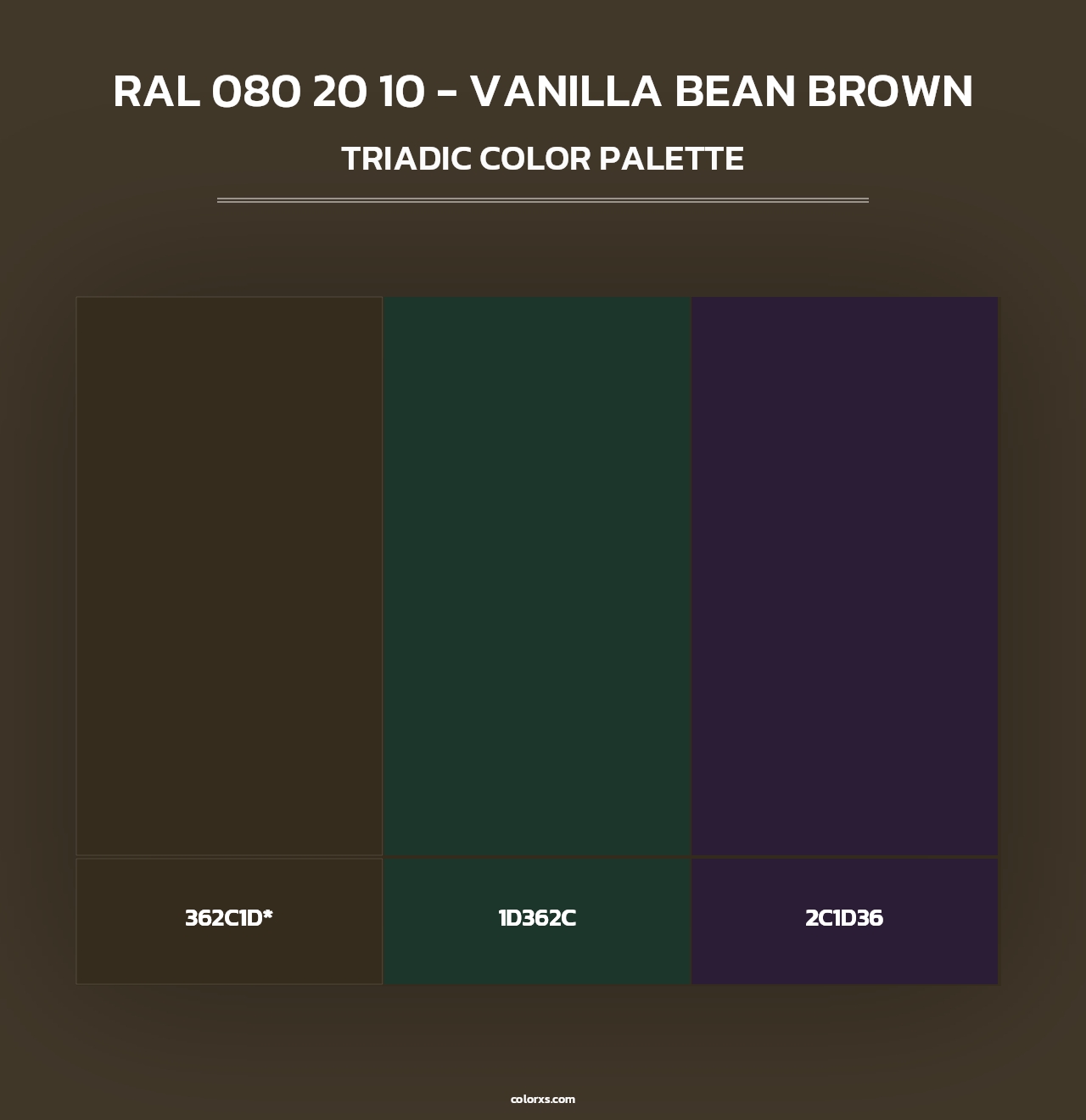 RAL 080 20 10 - Vanilla Bean Brown - Triadic Color Palette