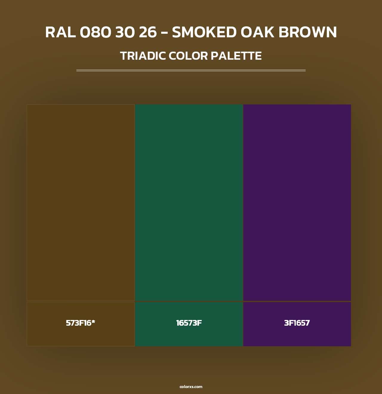 RAL 080 30 26 - Smoked Oak Brown - Triadic Color Palette