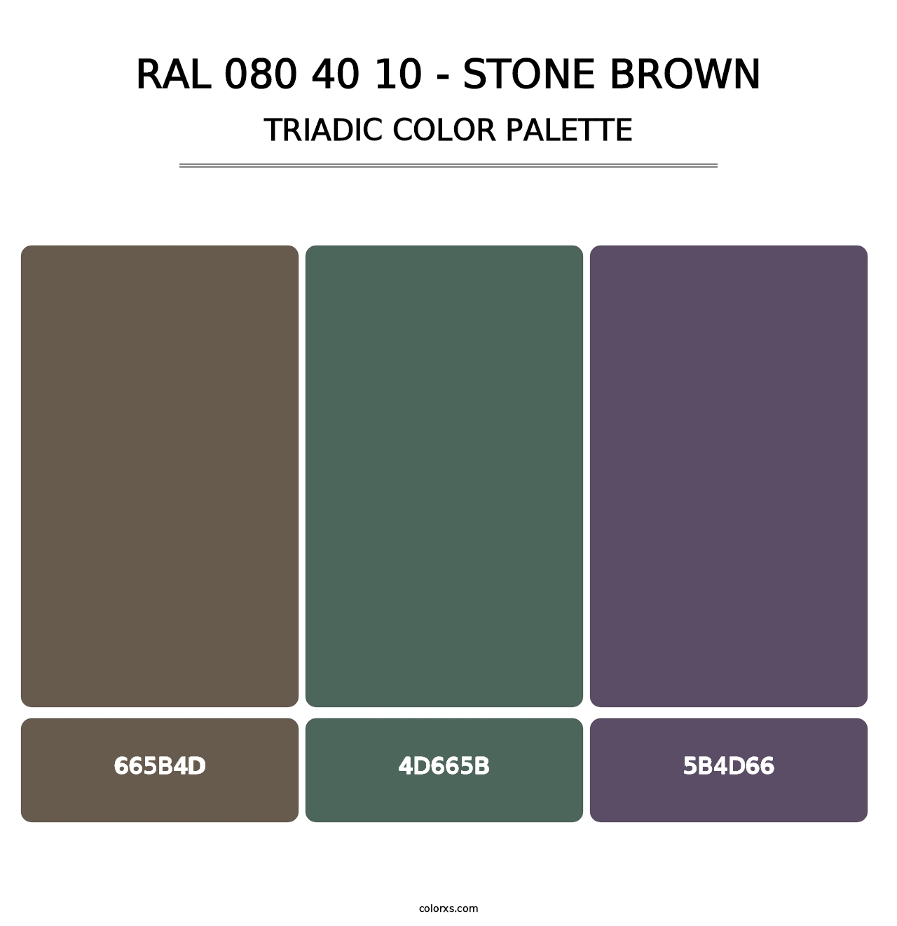 RAL 080 40 10 - Stone Brown - Triadic Color Palette