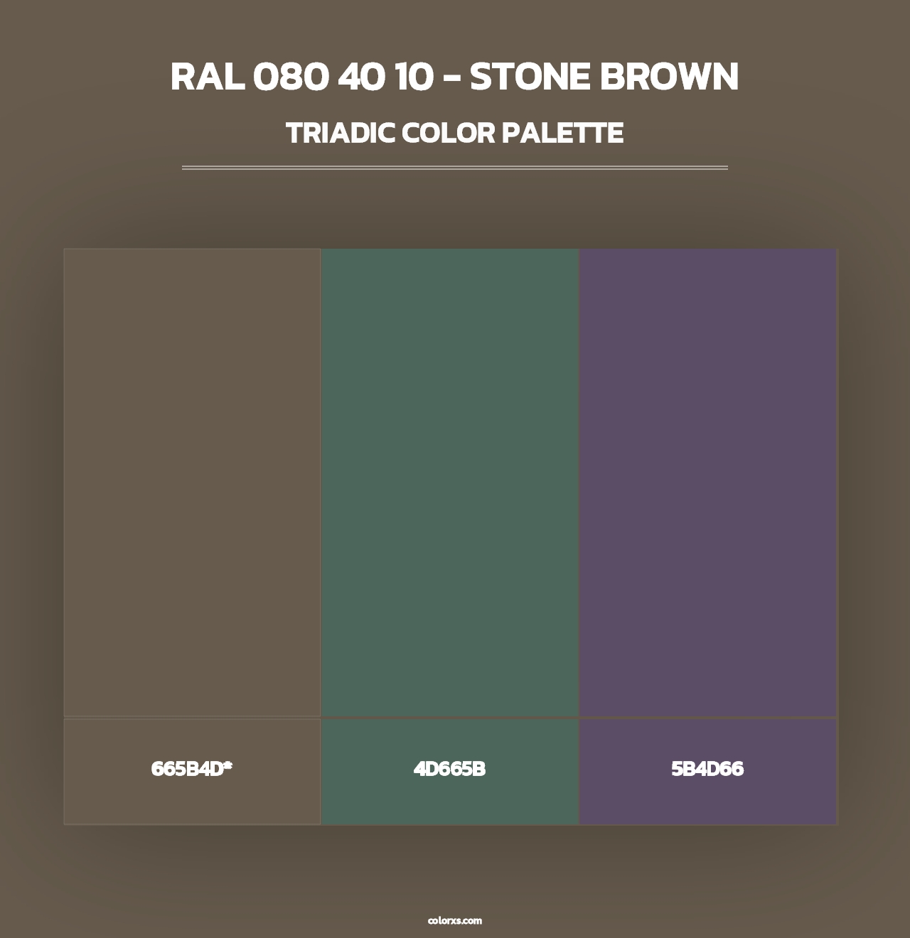 RAL 080 40 10 - Stone Brown - Triadic Color Palette