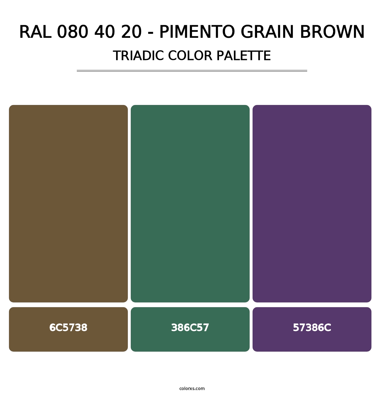 RAL 080 40 20 - Pimento Grain Brown - Triadic Color Palette