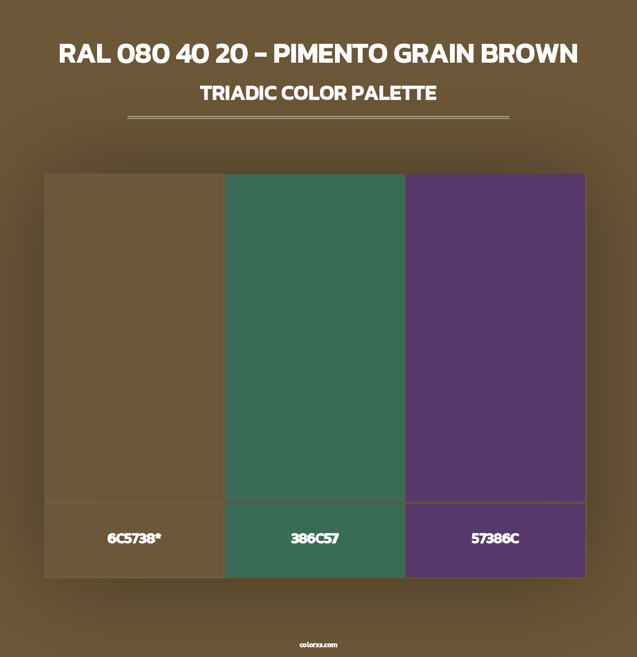 RAL 080 40 20 - Pimento Grain Brown - Triadic Color Palette