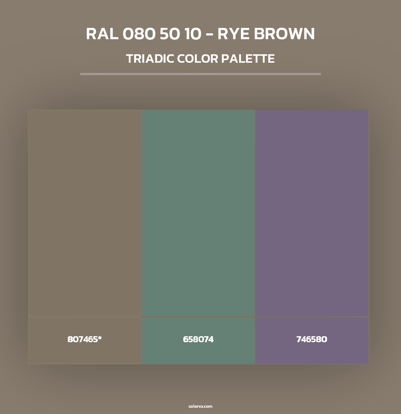 RAL 080 50 10 - Rye Brown - Triadic Color Palette