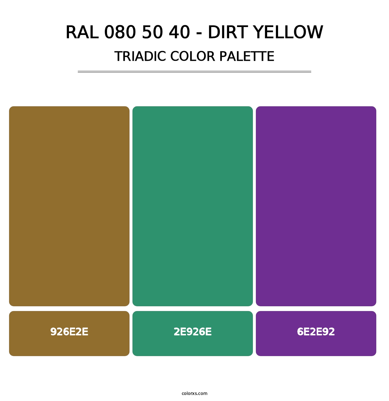 RAL 080 50 40 - Dirt Yellow - Triadic Color Palette
