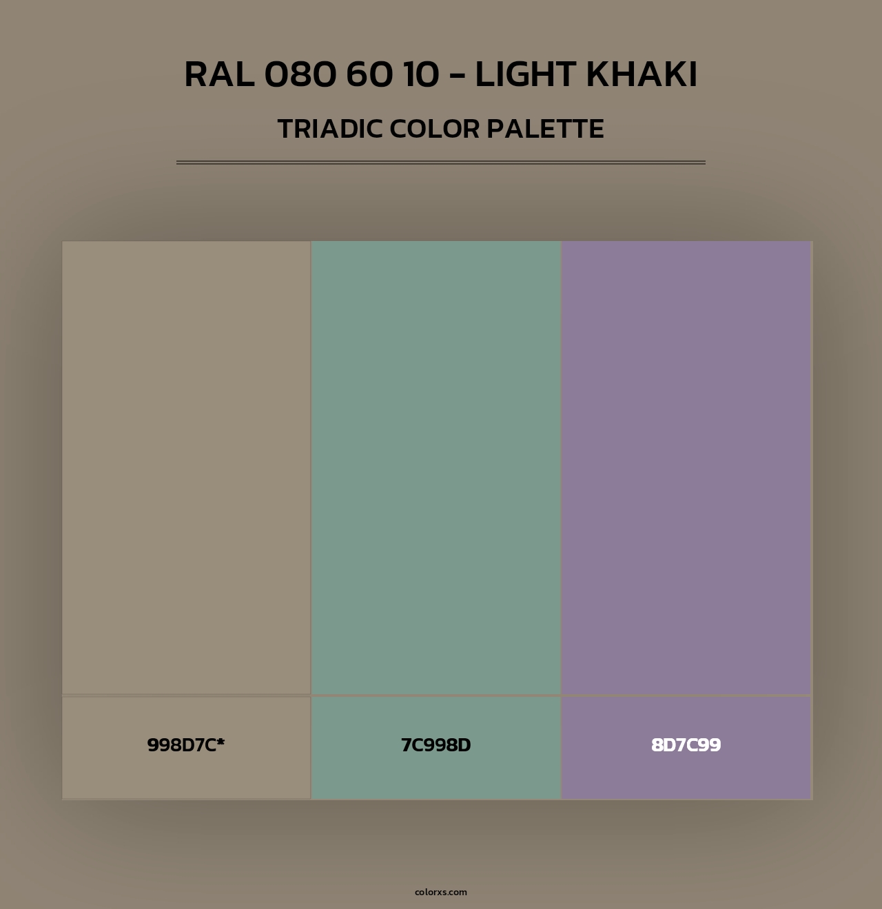 RAL 080 60 10 - Light Khaki - Triadic Color Palette