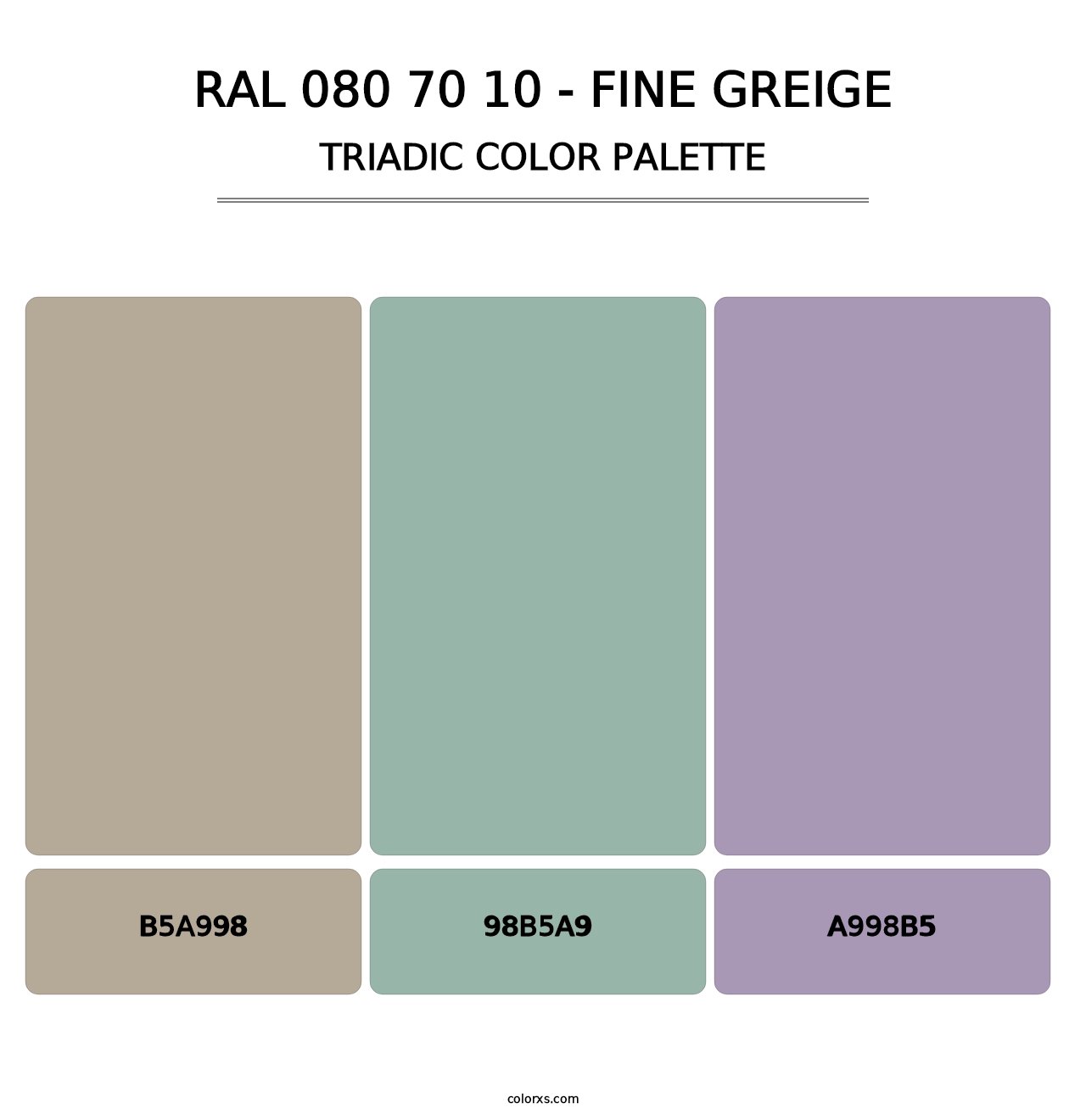 RAL 080 70 10 - Fine Greige - Triadic Color Palette