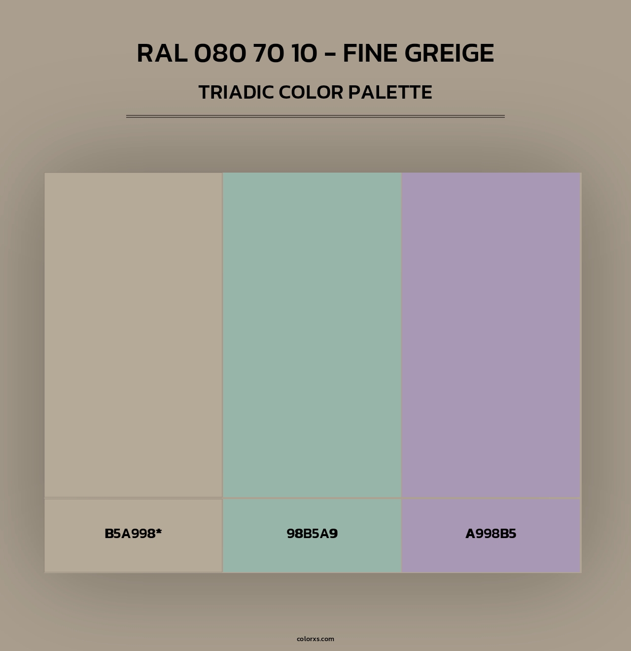 RAL 080 70 10 - Fine Greige - Triadic Color Palette