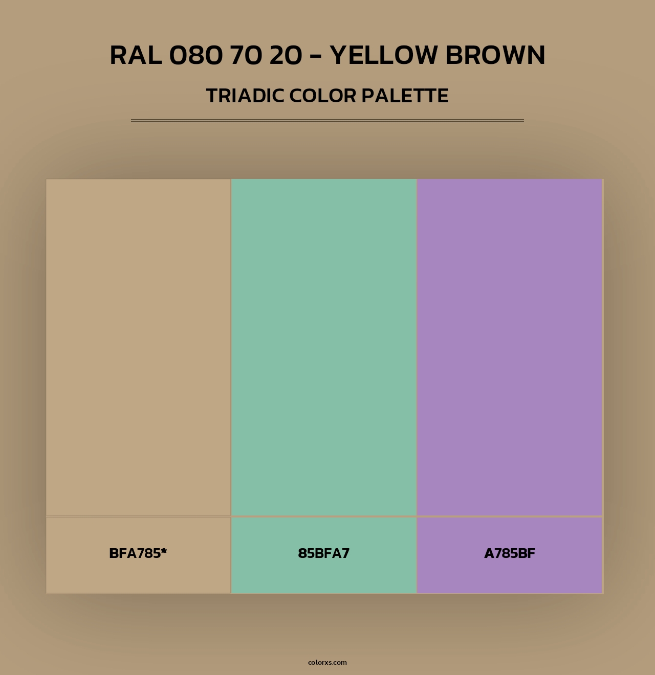 RAL 080 70 20 - Yellow Brown - Triadic Color Palette