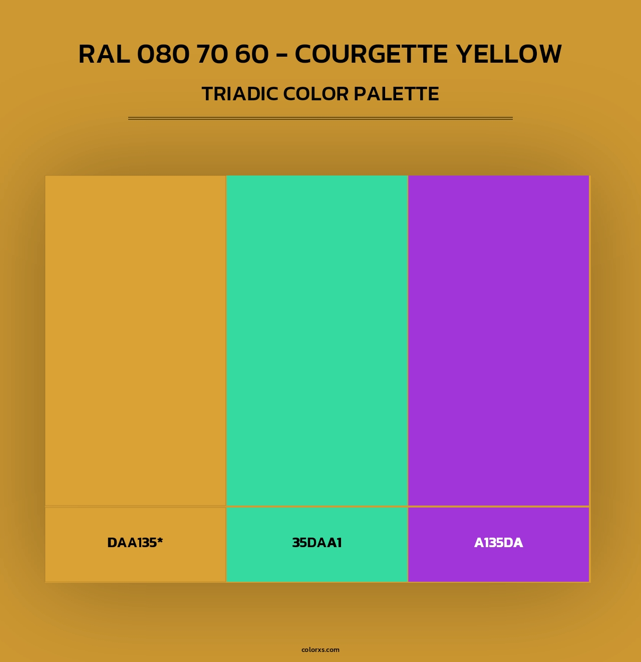 RAL 080 70 60 - Courgette Yellow - Triadic Color Palette