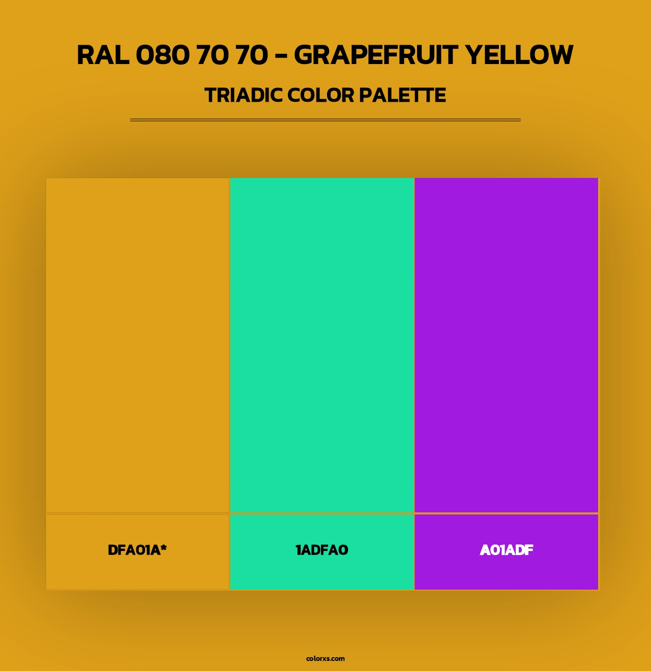 RAL 080 70 70 - Grapefruit Yellow - Triadic Color Palette