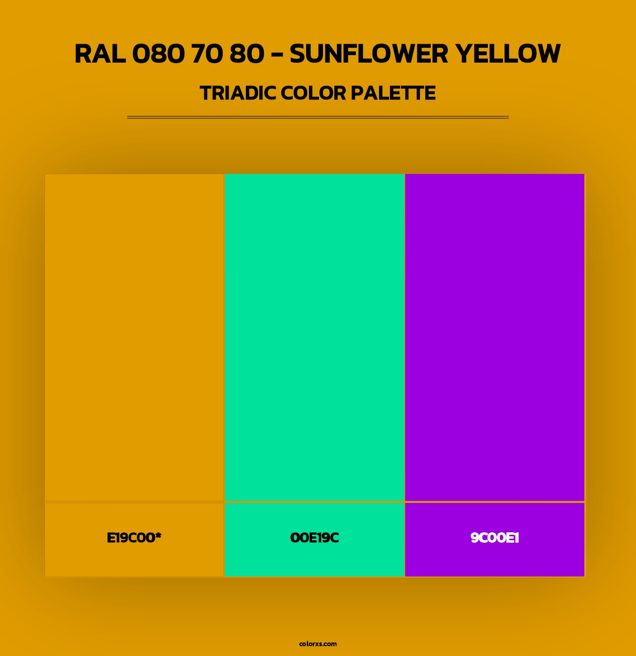 RAL 080 70 80 - Sunflower Yellow - Triadic Color Palette