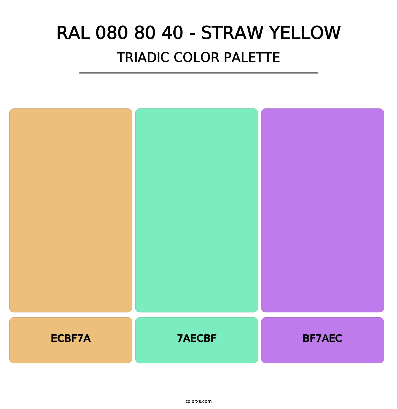 RAL 080 80 40 - Straw Yellow - Triadic Color Palette