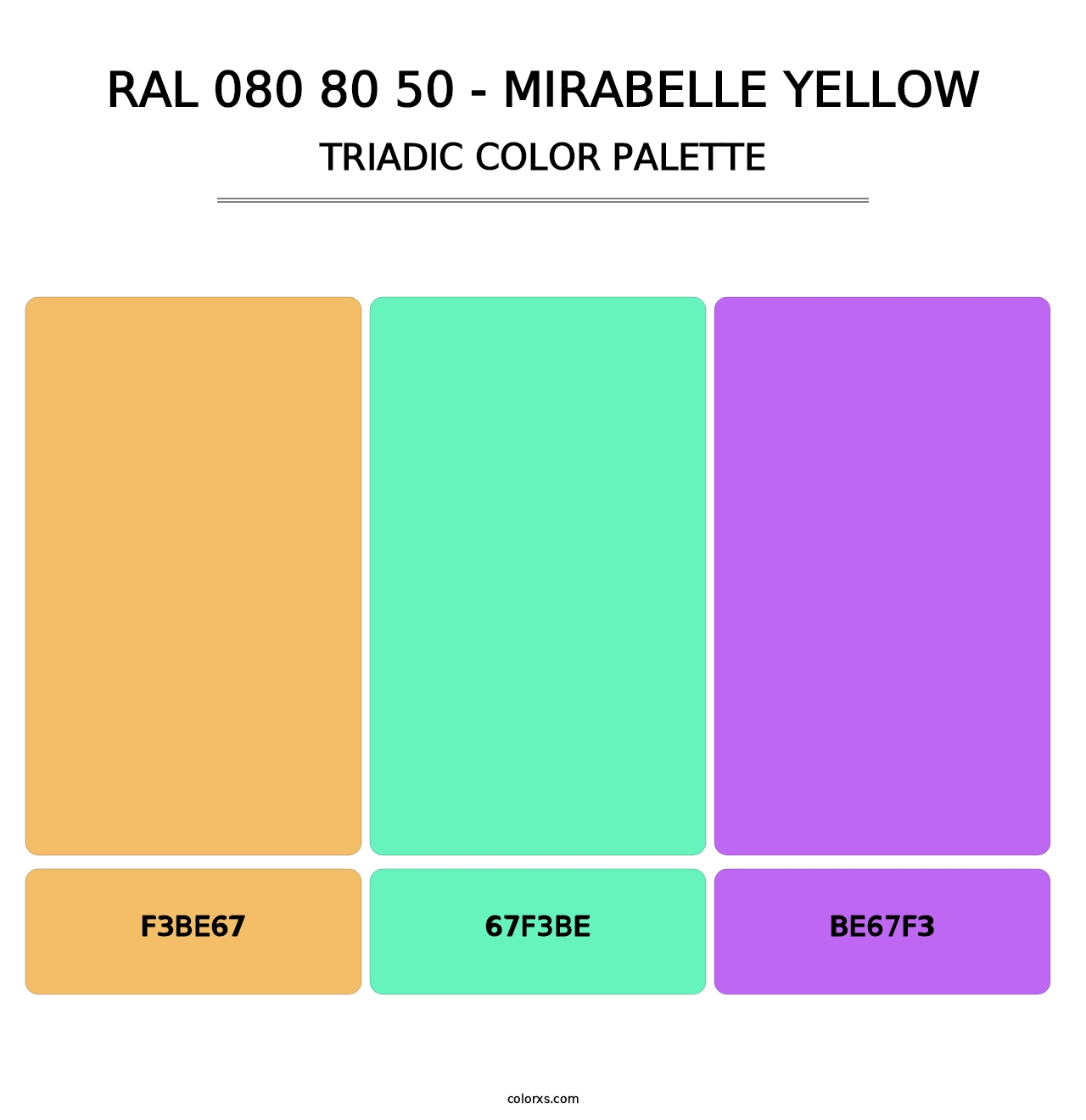 RAL 080 80 50 - Mirabelle Yellow - Triadic Color Palette