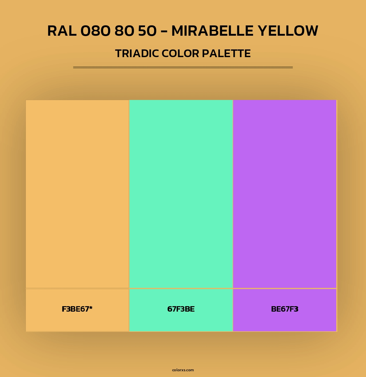 RAL 080 80 50 - Mirabelle Yellow - Triadic Color Palette