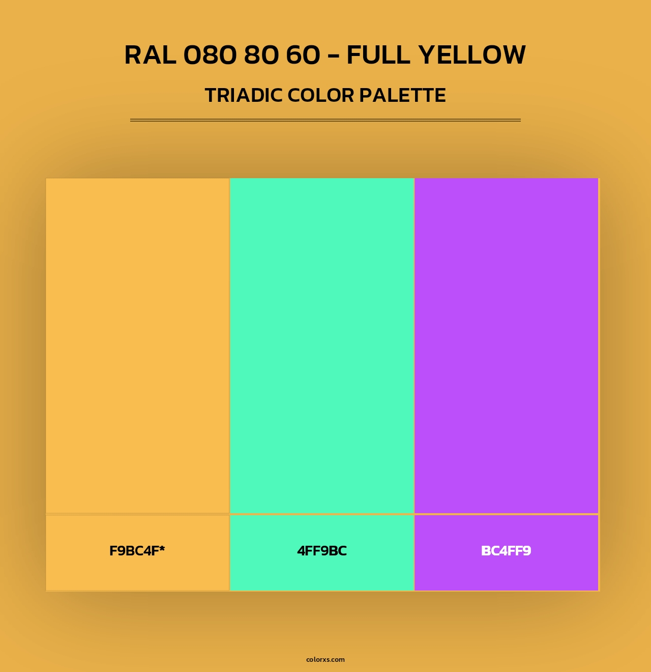RAL 080 80 60 - Full Yellow - Triadic Color Palette