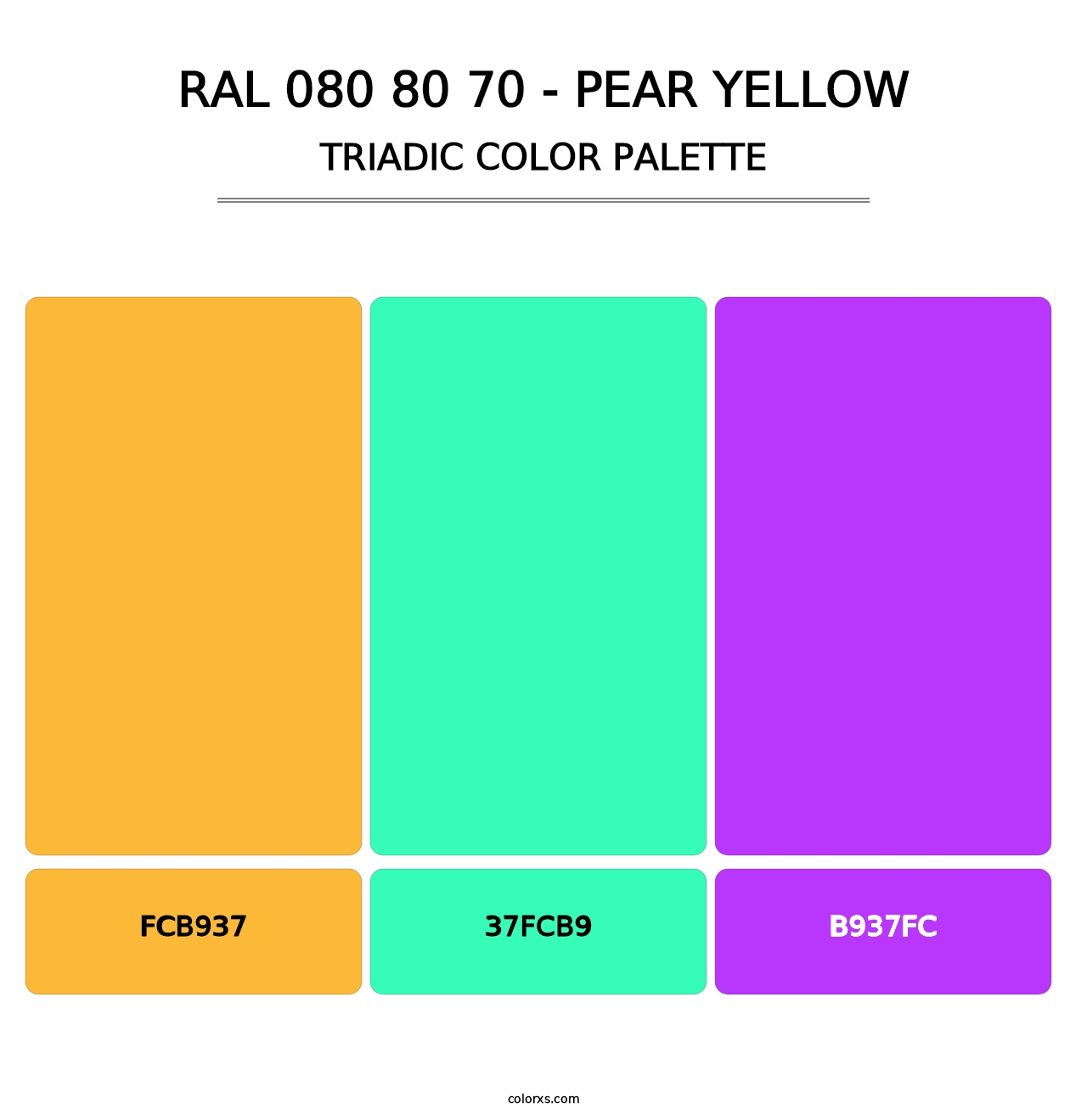 RAL 080 80 70 - Pear Yellow - Triadic Color Palette