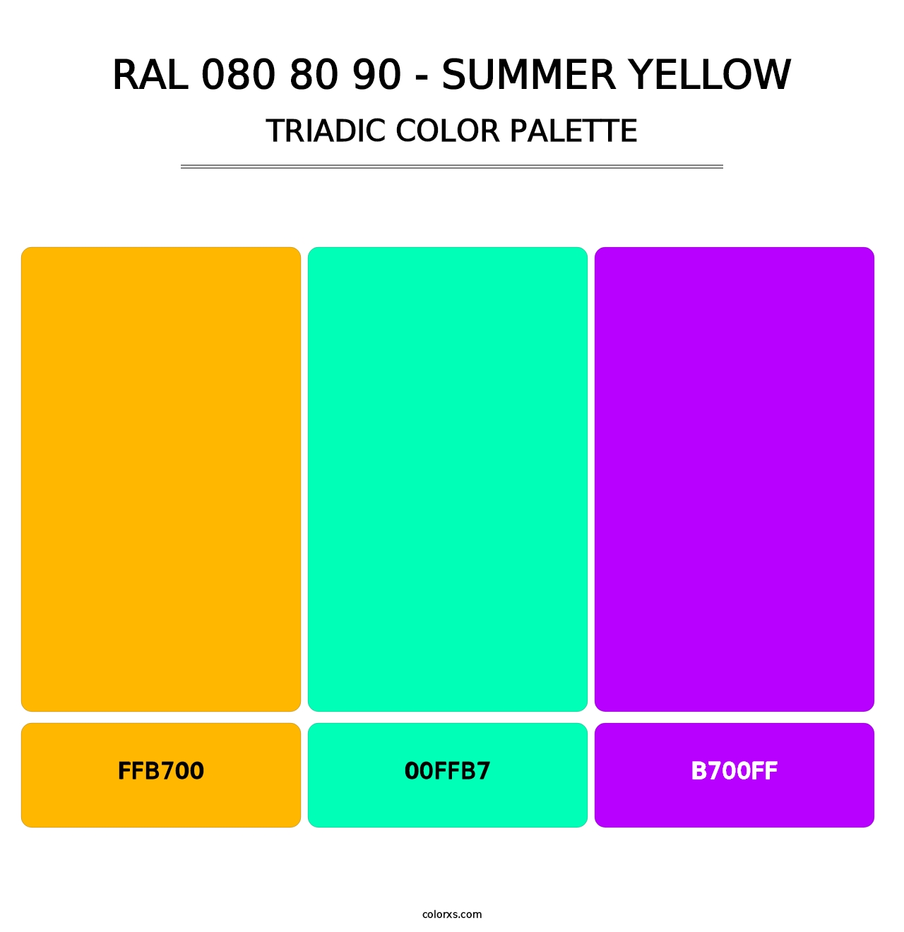 RAL 080 80 90 - Summer Yellow - Triadic Color Palette