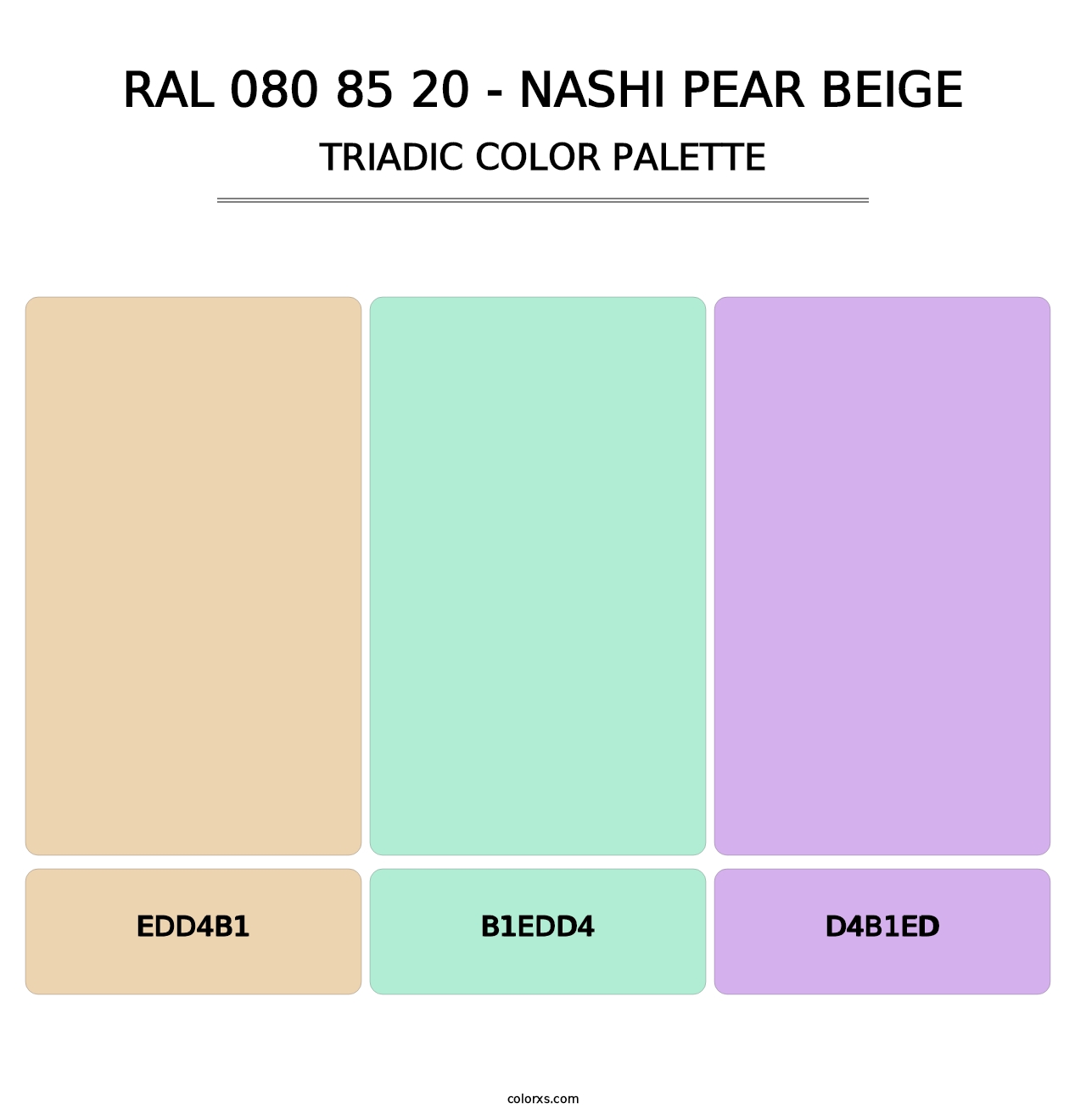 RAL 080 85 20 - Nashi Pear Beige - Triadic Color Palette