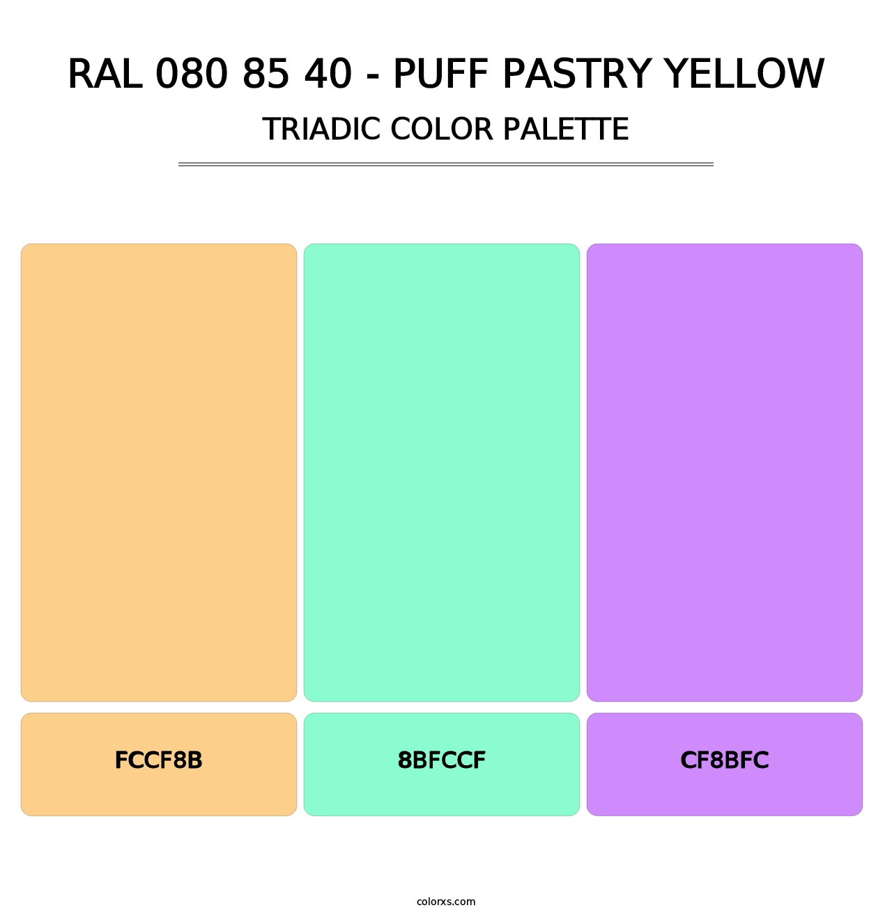 RAL 080 85 40 - Puff Pastry Yellow - Triadic Color Palette