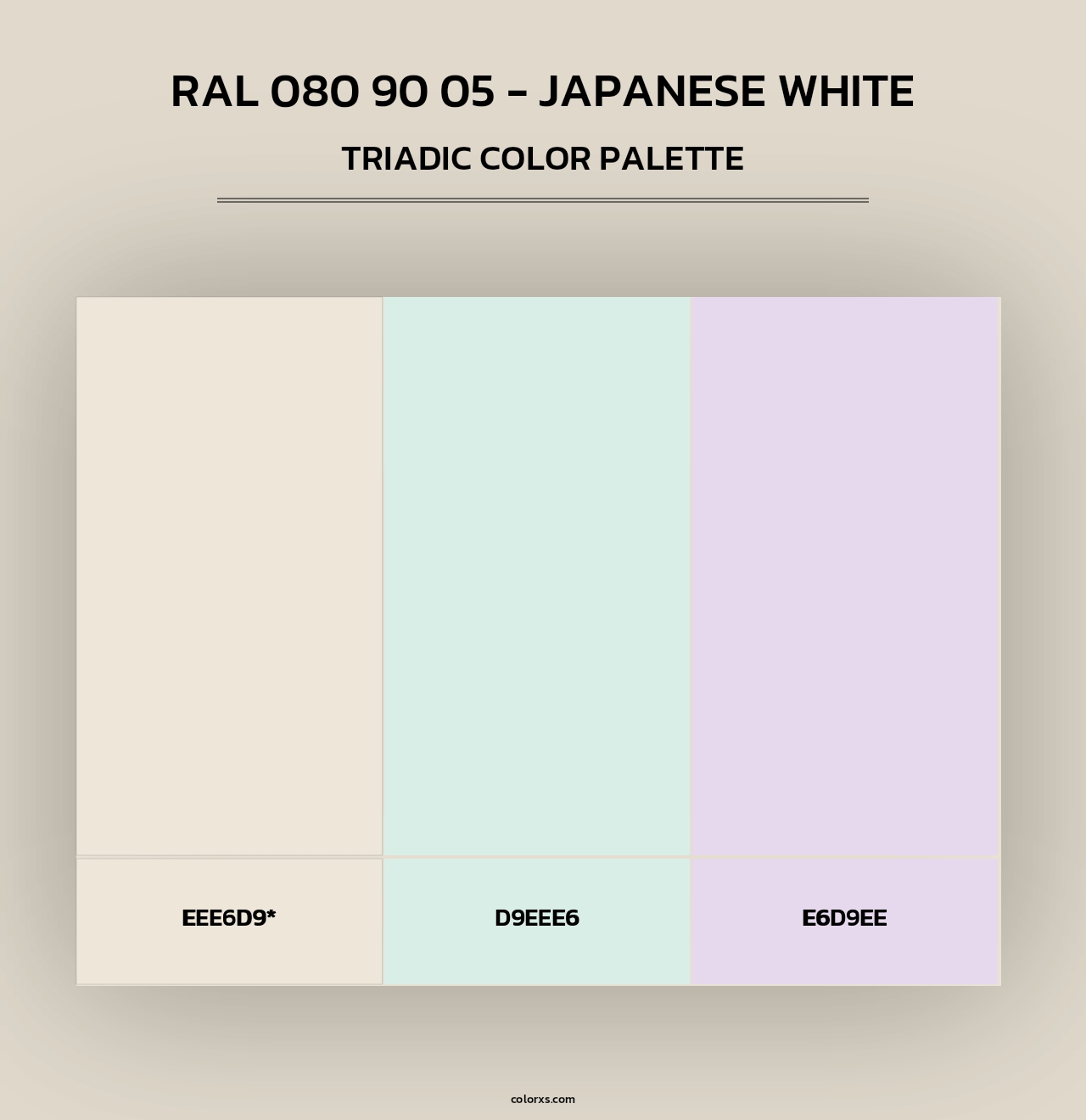 RAL 080 90 05 - Japanese White - Triadic Color Palette