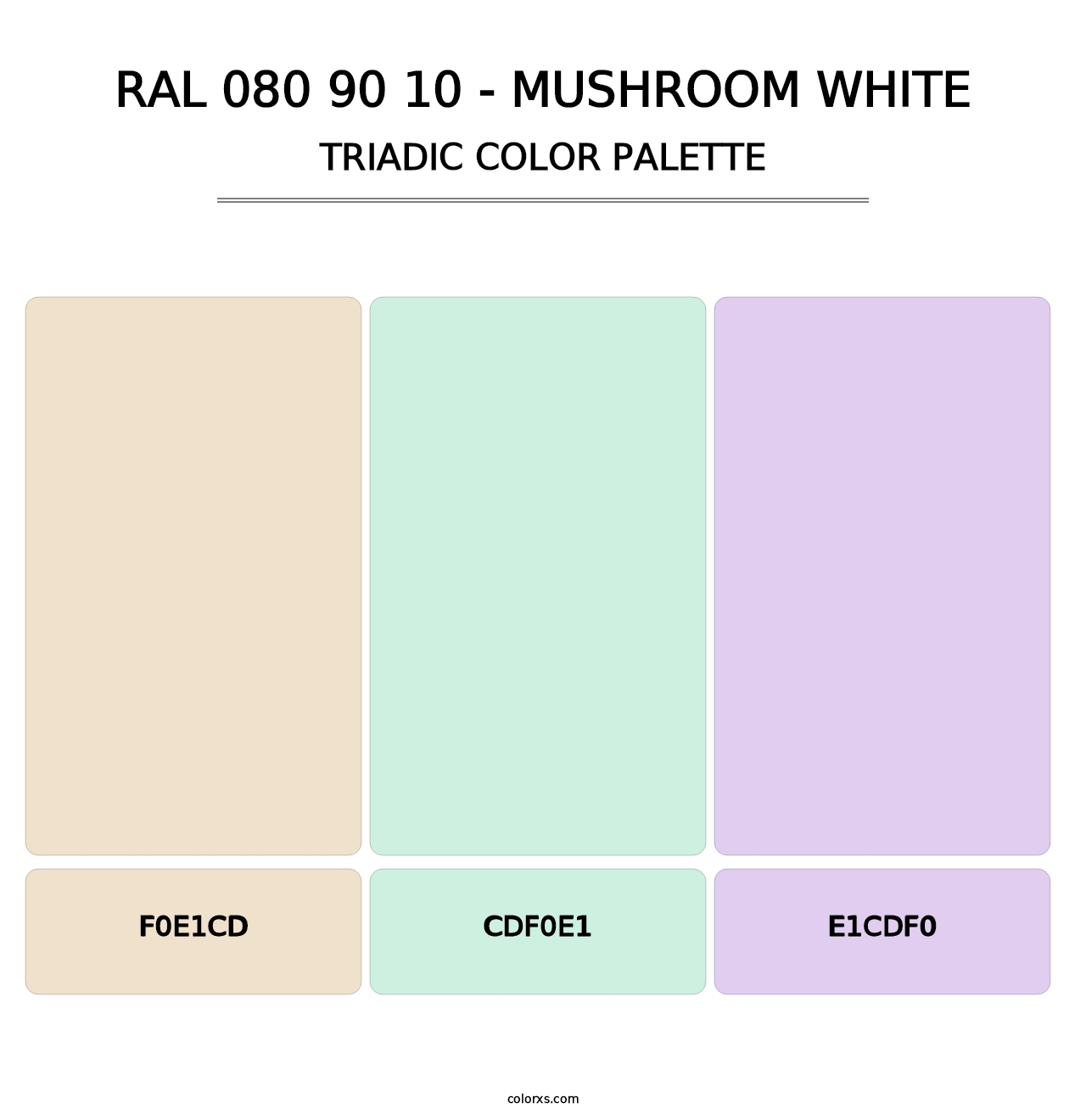 RAL 080 90 10 - Mushroom White - Triadic Color Palette