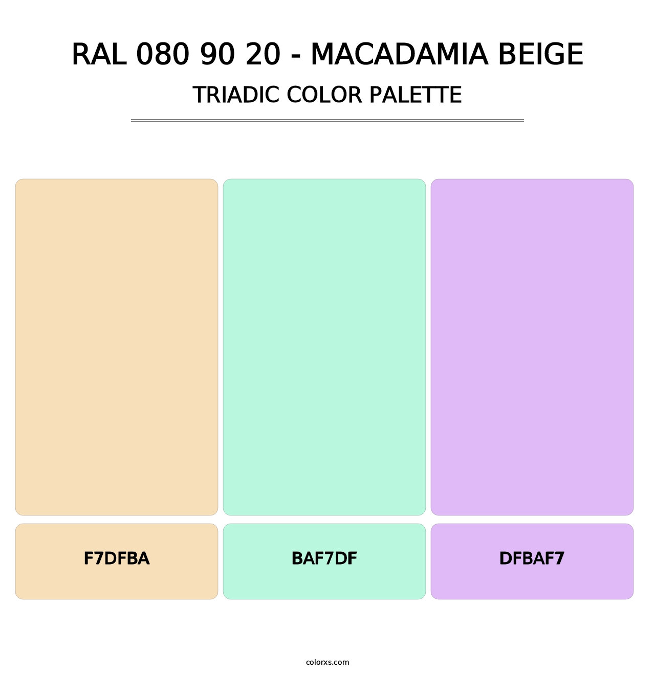 RAL 080 90 20 - Macadamia Beige - Triadic Color Palette