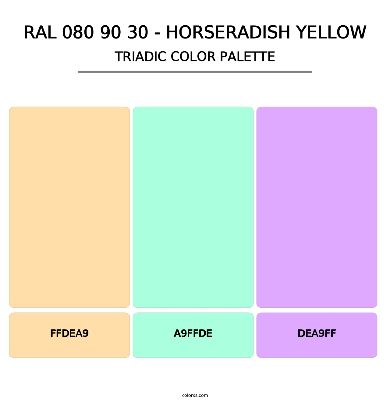 RAL 080 90 30 - Horseradish Yellow - Triadic Color Palette