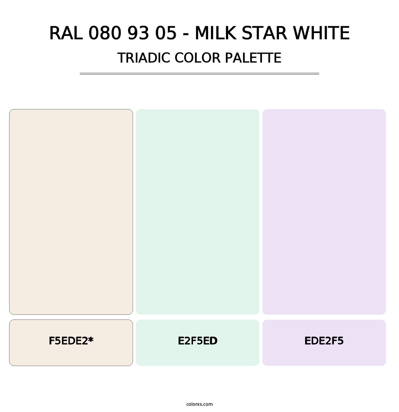 RAL 080 93 05 - Milk Star White - Triadic Color Palette