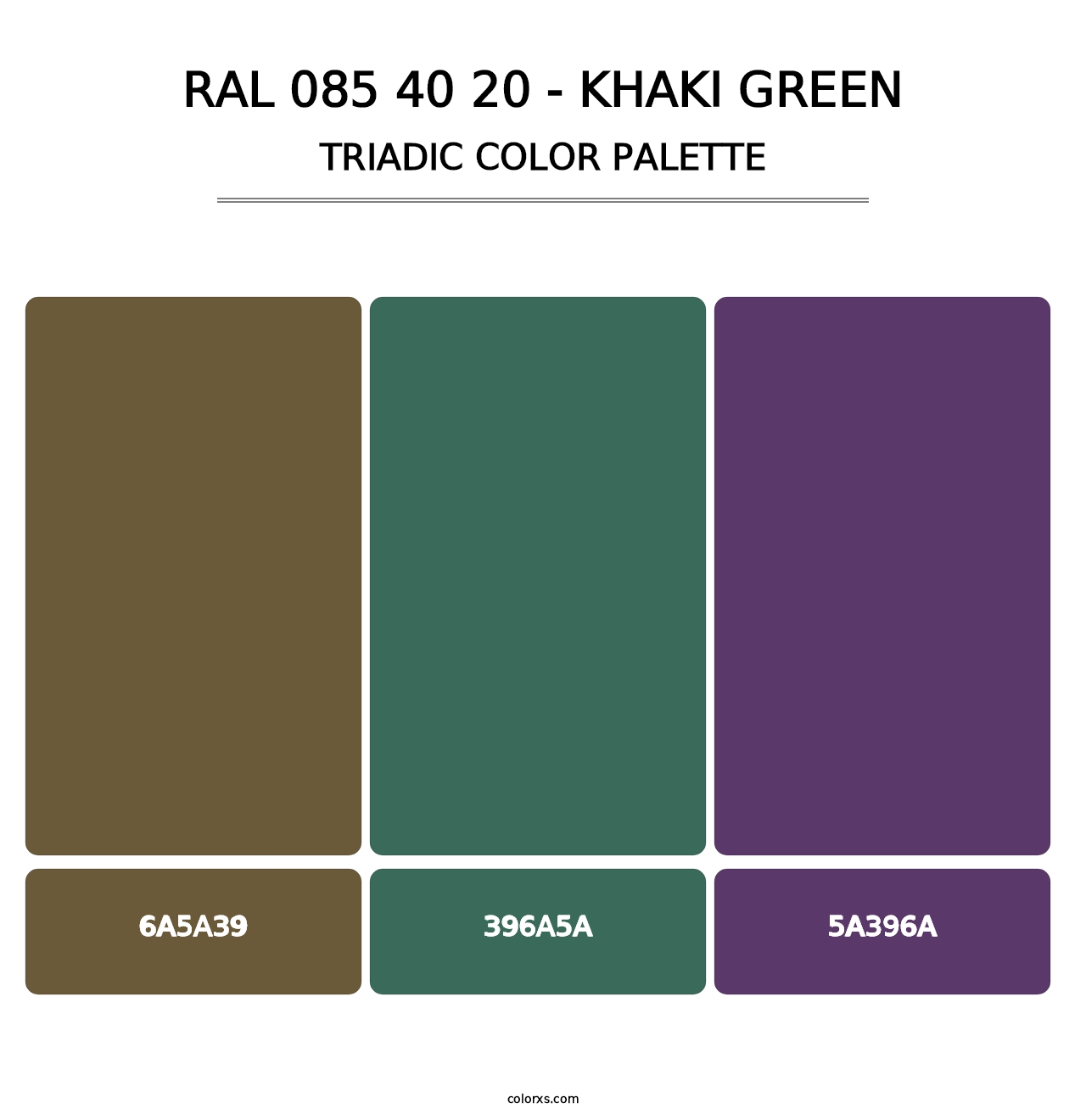 RAL 085 40 20 - Khaki Green - Triadic Color Palette