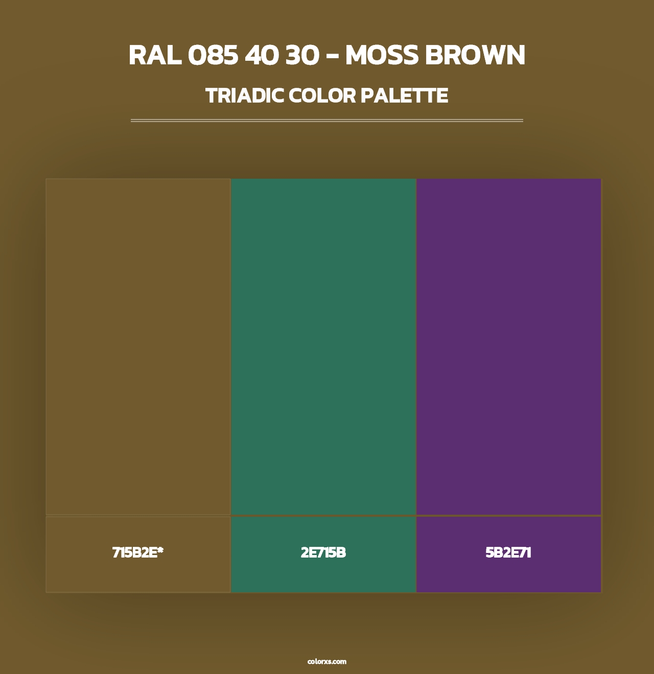 RAL 085 40 30 - Moss Brown - Triadic Color Palette