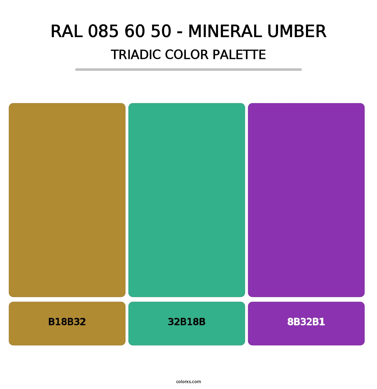 RAL 085 60 50 - Mineral Umber - Triadic Color Palette