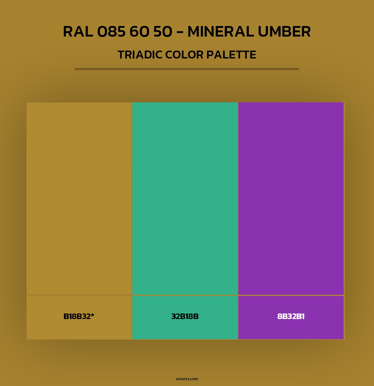 RAL 085 60 50 - Mineral Umber - Triadic Color Palette