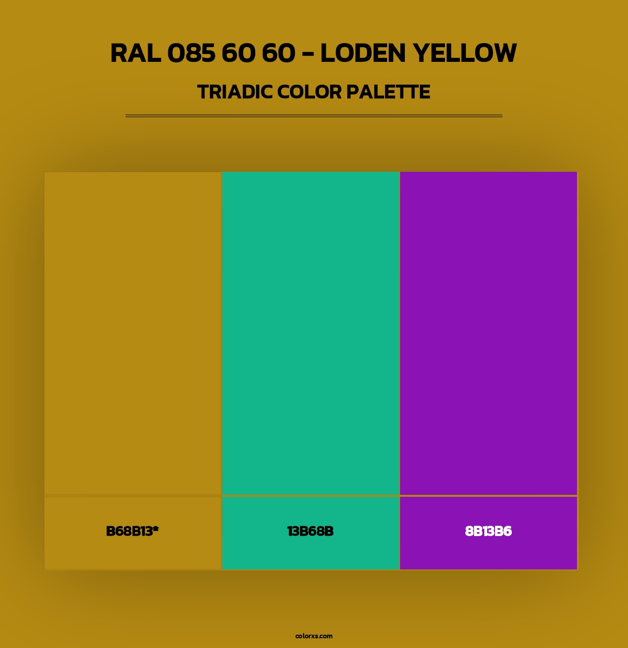 RAL 085 60 60 - Loden Yellow - Triadic Color Palette