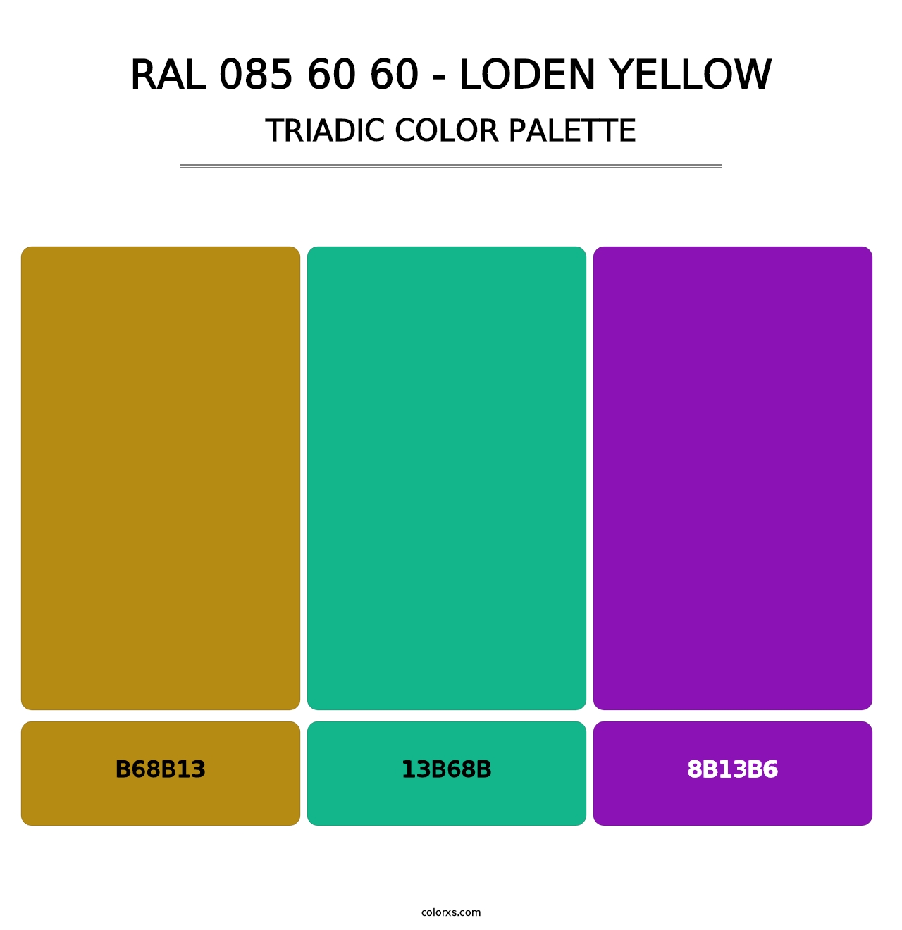 RAL 085 60 60 - Loden Yellow - Triadic Color Palette