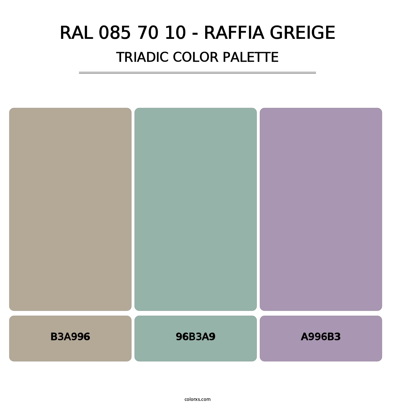 RAL 085 70 10 - Raffia Greige - Triadic Color Palette
