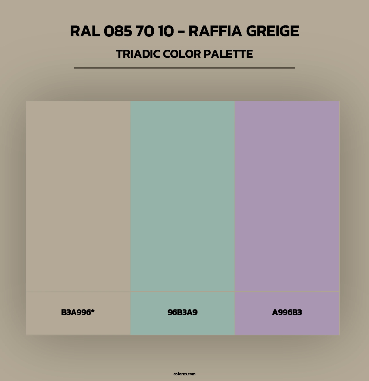 RAL 085 70 10 - Raffia Greige - Triadic Color Palette