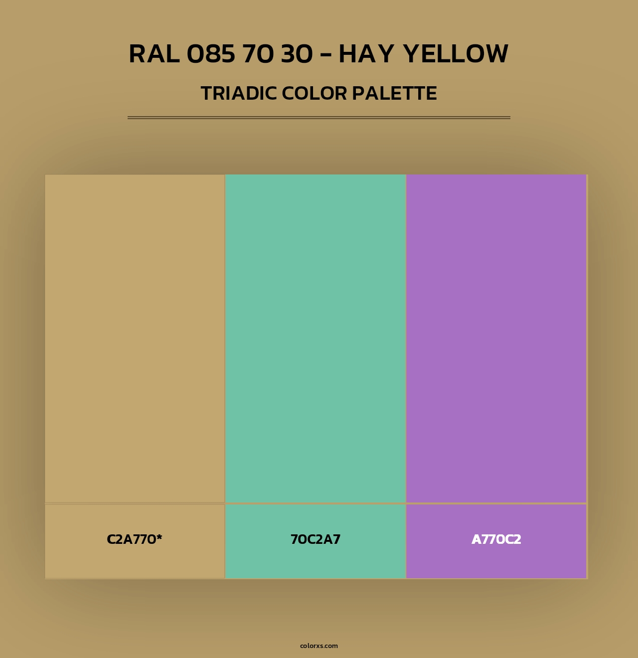 RAL 085 70 30 - Hay Yellow - Triadic Color Palette