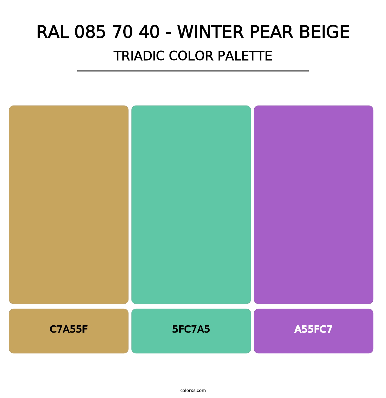 RAL 085 70 40 - Winter Pear Beige - Triadic Color Palette