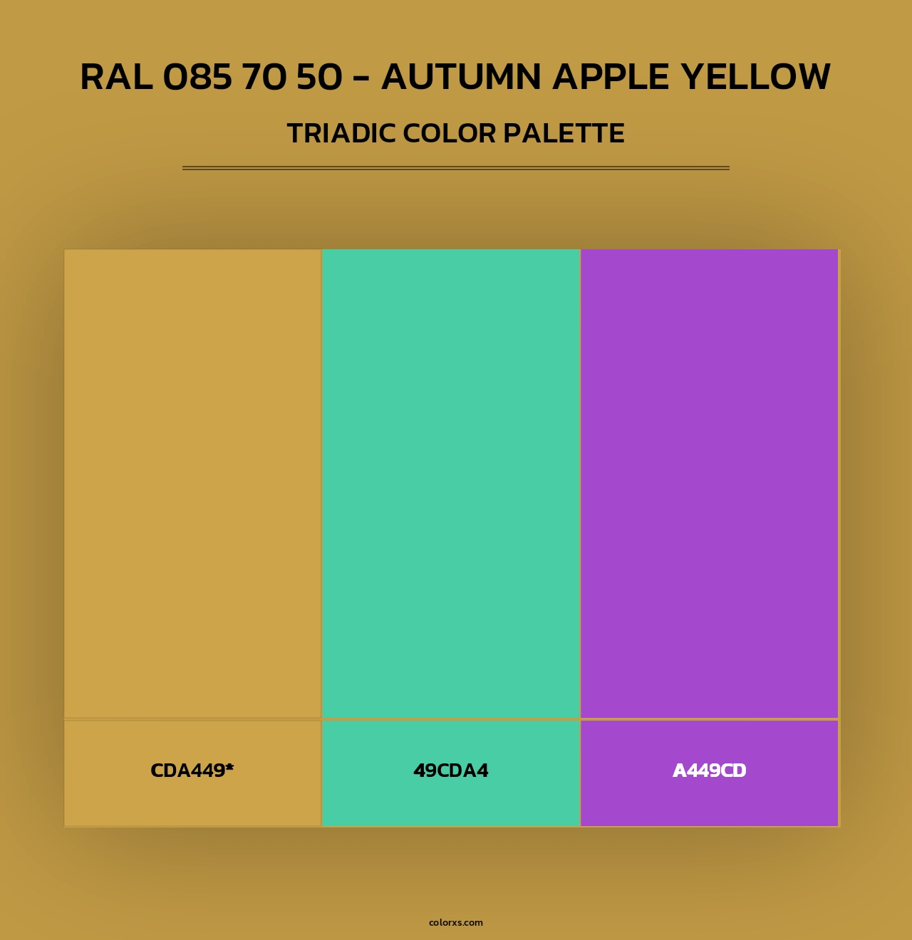 RAL 085 70 50 - Autumn Apple Yellow - Triadic Color Palette