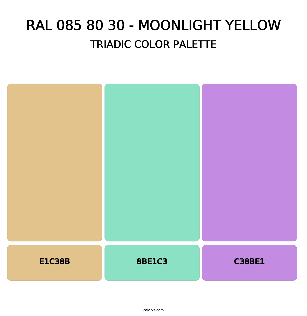 RAL 085 80 30 - Moonlight Yellow - Triadic Color Palette