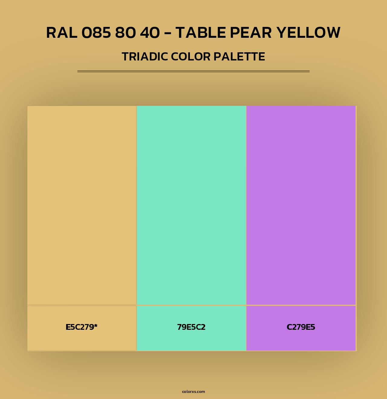 RAL 085 80 40 - Table Pear Yellow - Triadic Color Palette