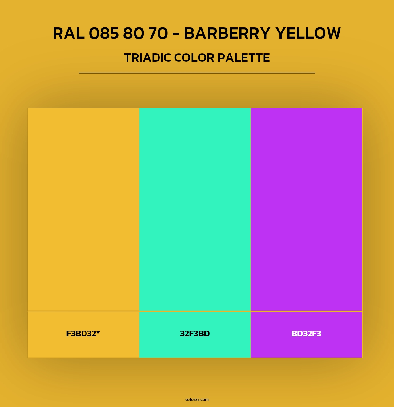 RAL 085 80 70 - Barberry Yellow - Triadic Color Palette
