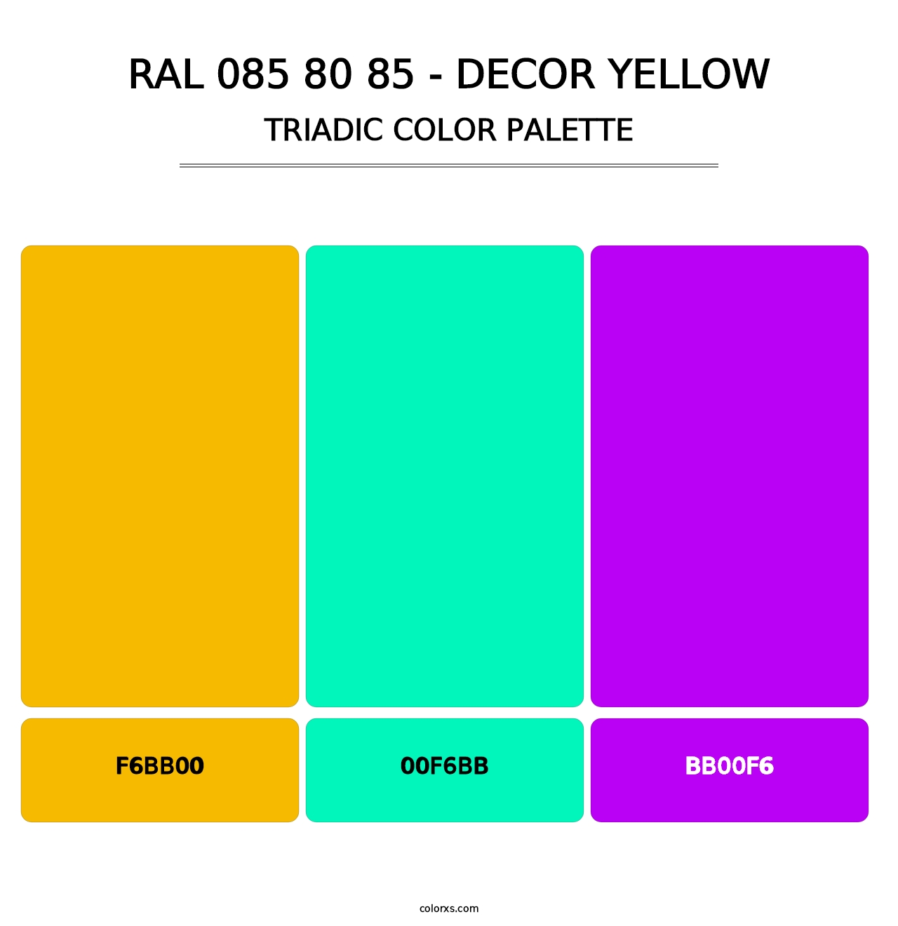 RAL 085 80 85 - Decor Yellow - Triadic Color Palette